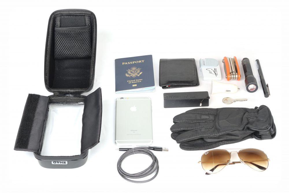 Supporto Smartphone SHAD 6,6" WITH POCKET 180 x 90 mm - Specchietto - Moto Adventure